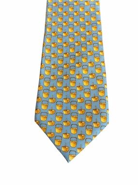 Alynn Nantucket Lightship Basket Museum Silk Tie Blue Nautical Baskets Necktie